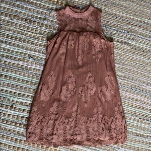 Dusty Rose Lace Dress